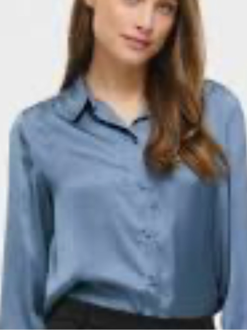 Michael Kors Blue Satin Button-Front Shirt in Xlg